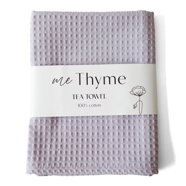 Me Thyme Cotton Tea Towel - Pale Purple packaging