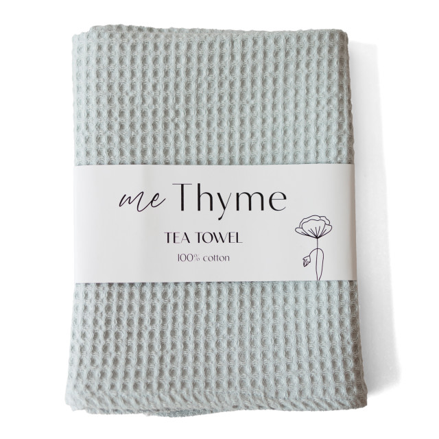 Me Thyme Cotton Tea Towel - Duck Egg Blue packaging