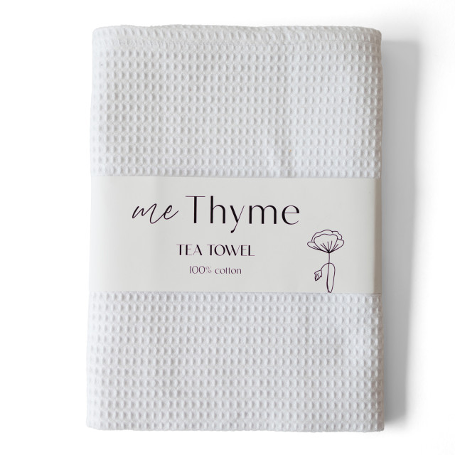 Me Thyme Cotton Tea Towel - White packaging