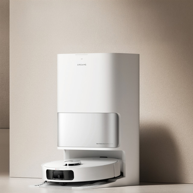 Dreame 2nd Generation L10S Ultra Dreambot Smart Robot Vacuum Cleaner against the wall
