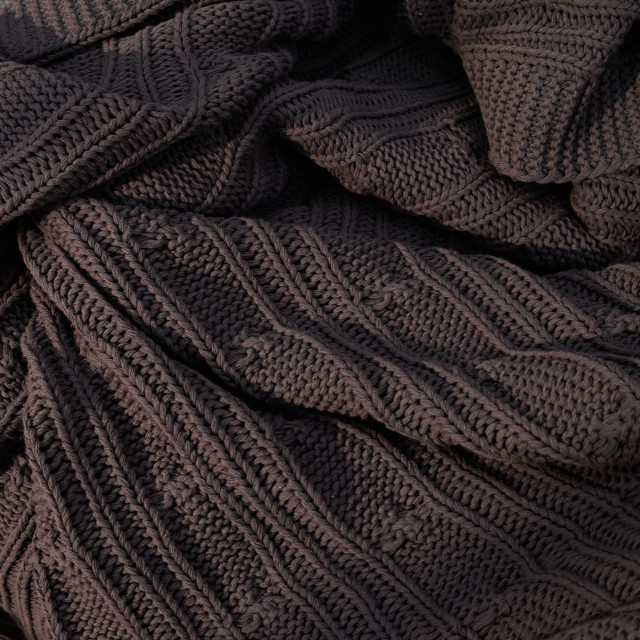 Thread Office Charcoal Cable Knitted Throw, 180cm x 200cm