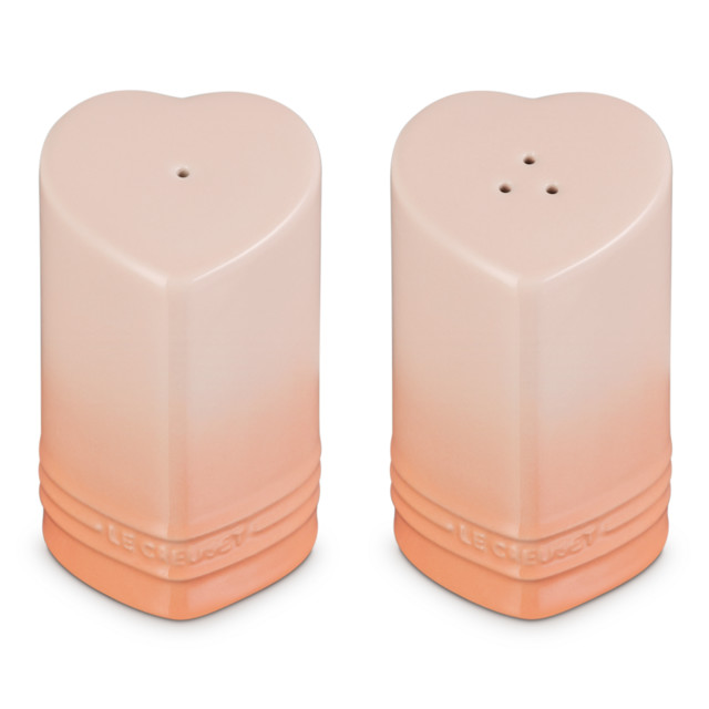 Le Creuset Heart Salt & Pepper Shakers, 130ml - Peche