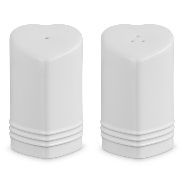 Le Creuset Heart Salt & Pepper Shakers, 130ml - White