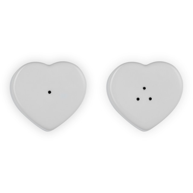 Le Creuset Heart Salt & Pepper Shakers, 130ml - White angle
