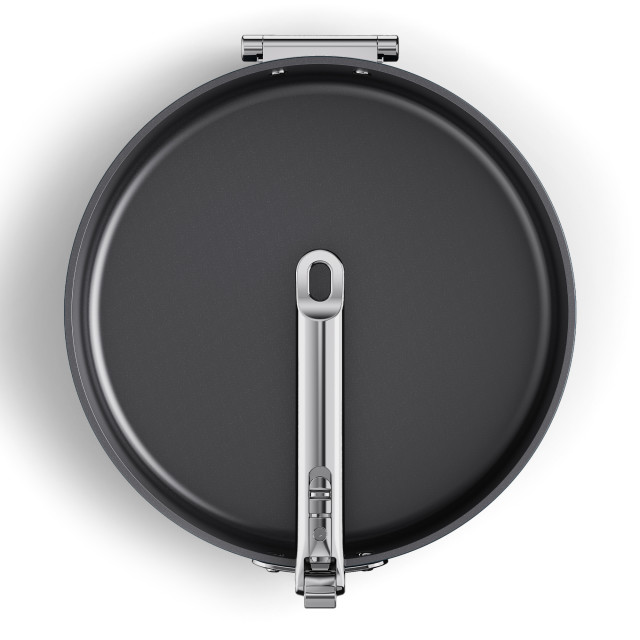 Joseph Joseph Space Ceramic Non-Stick Saute Pan with Glass Lid and Folding Handle, 28cm angle