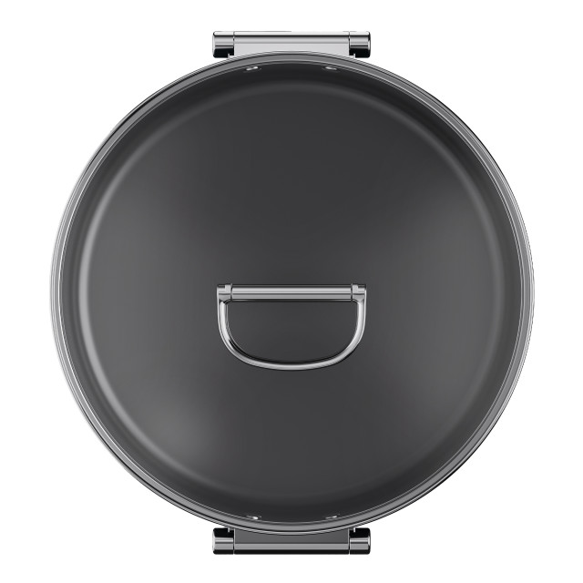 Joseph Joseph Space Ceramic Non-Stick Shallow Casserole Pan with Glass Lid and Folding Handle, 28cm angle