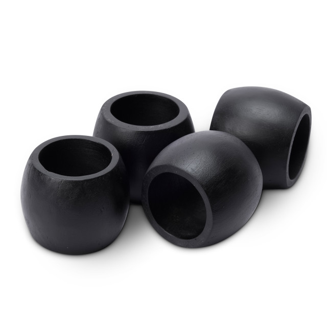 Humble & Mash Napkin Rings, Set of 4 - Black