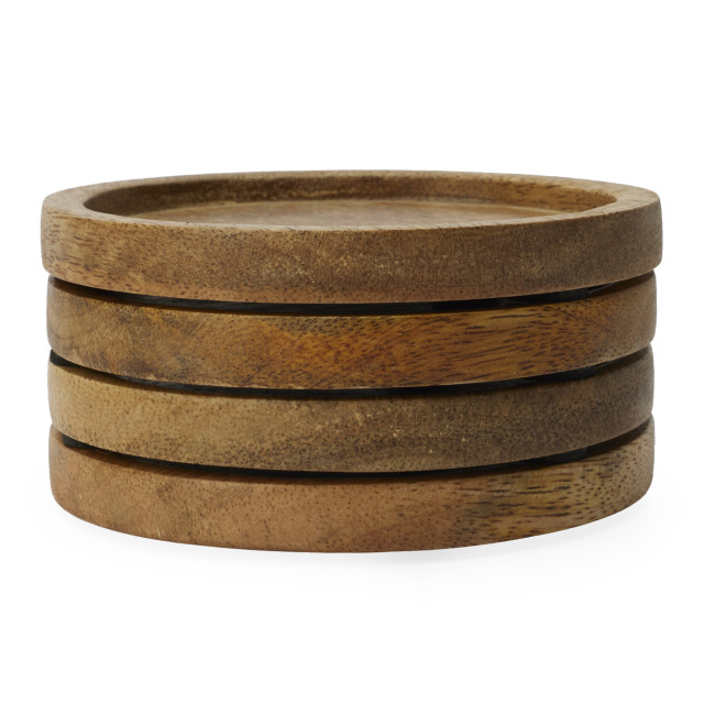 Humble & Mash Wooden Coasters, Set of 4 - Natural