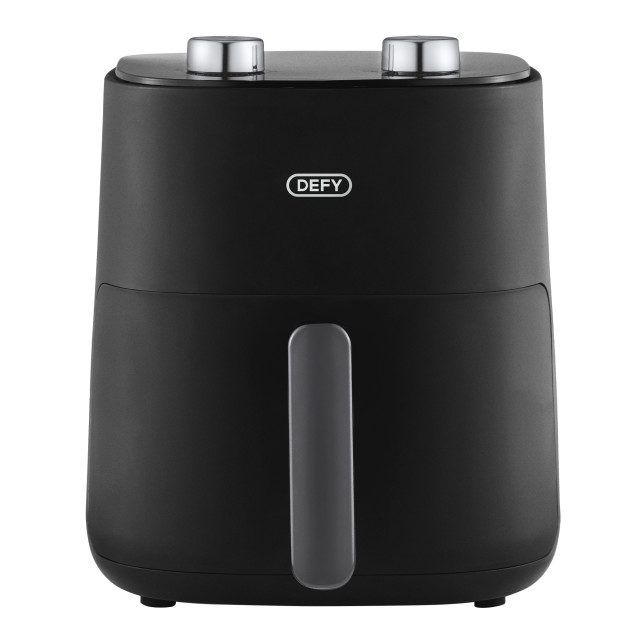 Defy Black and Silver Manual Airfryer, 4.7L angle