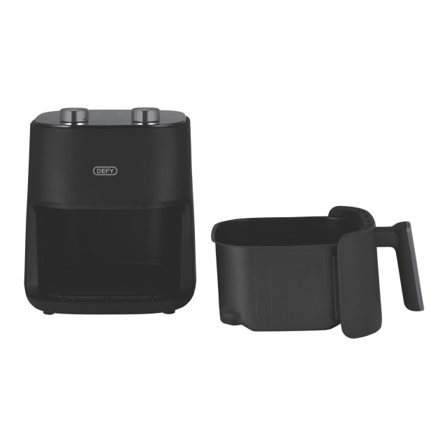 Defy Black and Silver Manual Airfryer, 4.7L detail