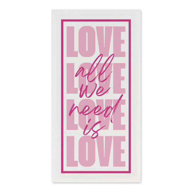 Tavola All We Need Is Love Slim Luxury Napkins, Pack of 24