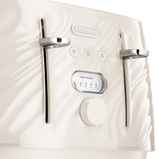 DeLonghi Ballerina 4-Slice Toaster, 1800W - Marble White detail