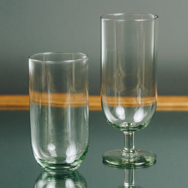 Ngwenya Glass Perfect-U Tall Highball Tumblers, Set of 4 on the table