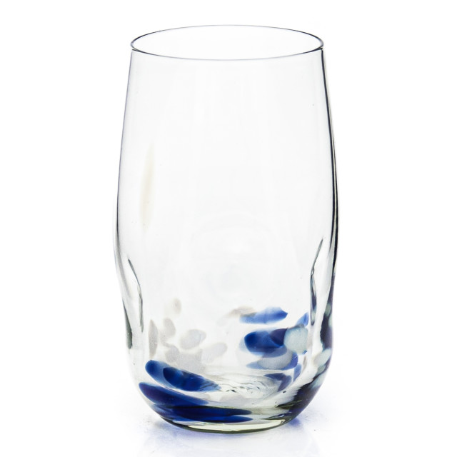 Ngwenya Glass Flecked Organic Highball Tumblers, Set of 4 - Blue