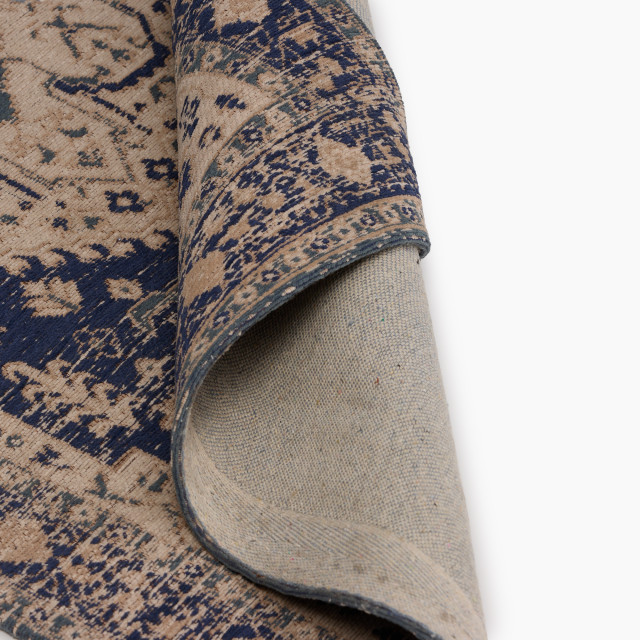 Thread Office Blue Persian Chenille Woven Runner, 80cm x 150cm