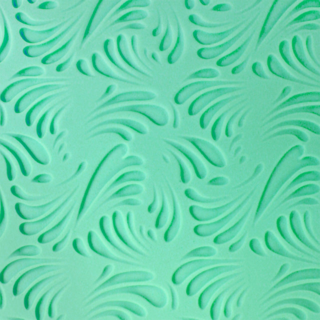 PME Fondant Impression Mat - Elegant Wave Design detail of the shaped fondant