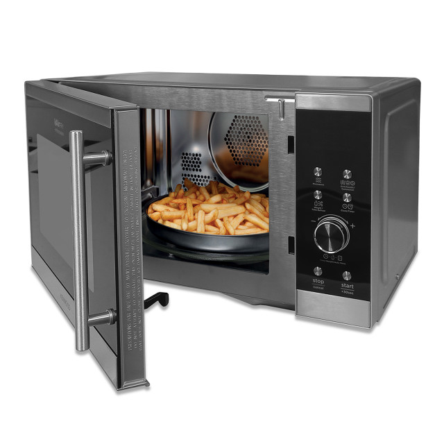 Kenwood Combi Stainless Steel Microwave with Air Fry Function, 30L detail with chips