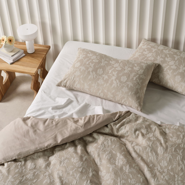 Linen House Linen Athena Duvet Cover Set - King detail on the bed