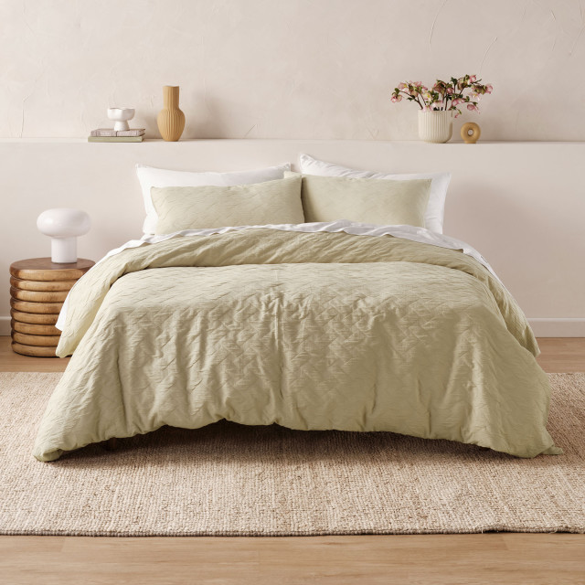 Linen House Stone Rhea Duvet Cover Set - Super King