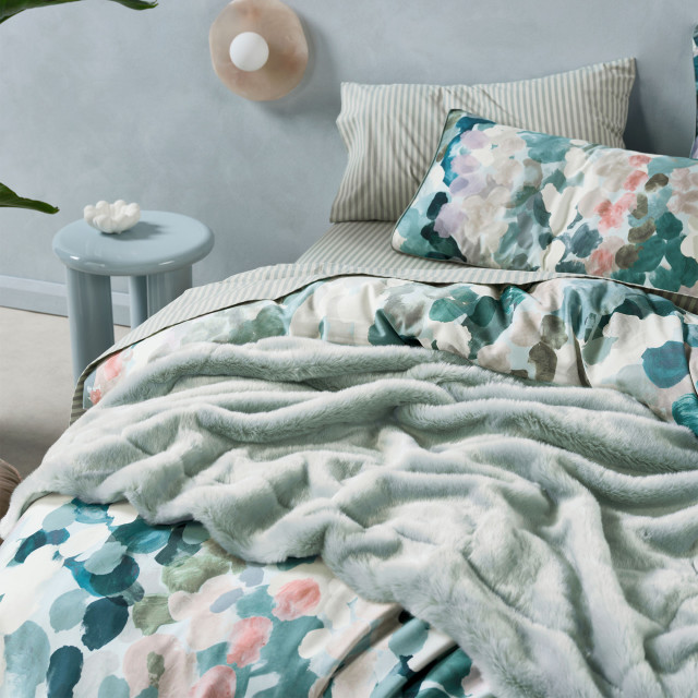 Linen House Harriet Duvet Cover Set - Super King detail on the bed