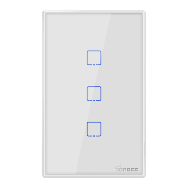 Sonoff White WiFi and RF Smart Light Switch - 3CH angle