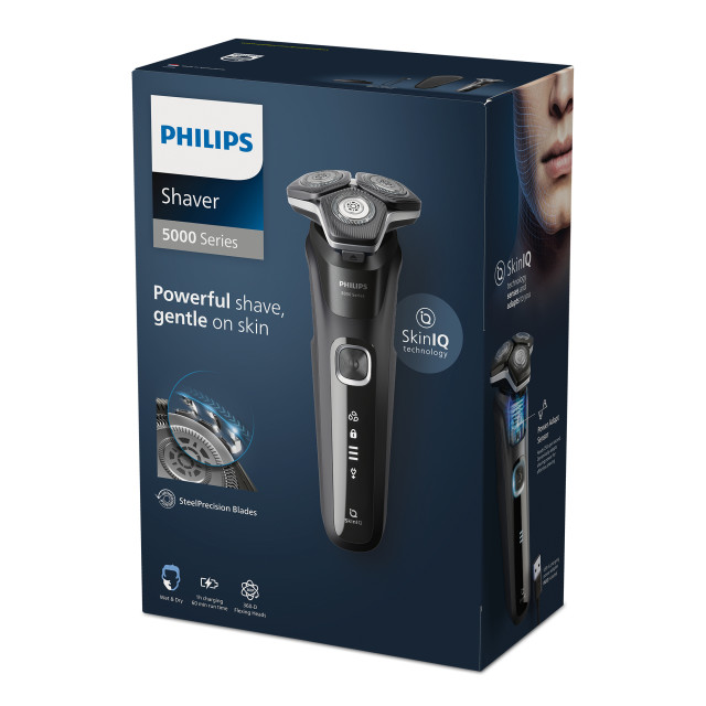 Philips 5000 Series Rechargeable Wet & Dry Electric Shaver with SkinIQ packaging