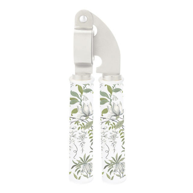 Laura Ashley Stainless Steel Garlic Press with Ceramic Handle - Sage Parterre angle