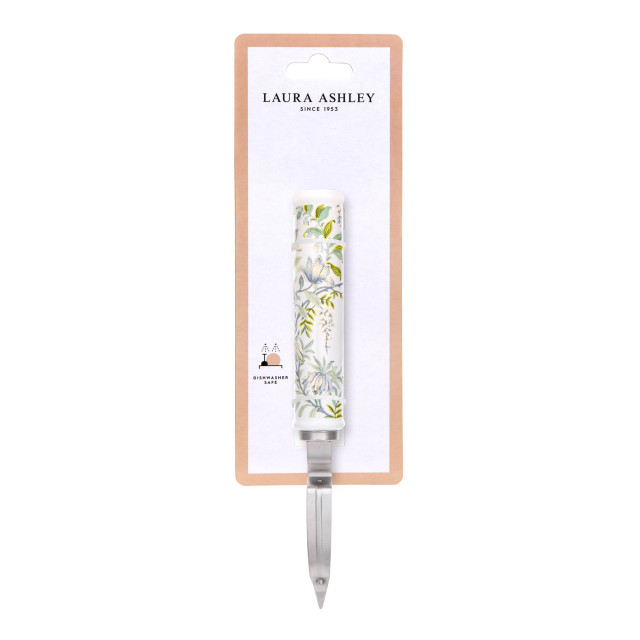 Laura Ashley Stainless Steel Peeler with Ceramic Handle - Sage Parterre packaging