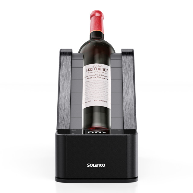 Solenco Life Precision Bottle Wine Cooler angle with wine