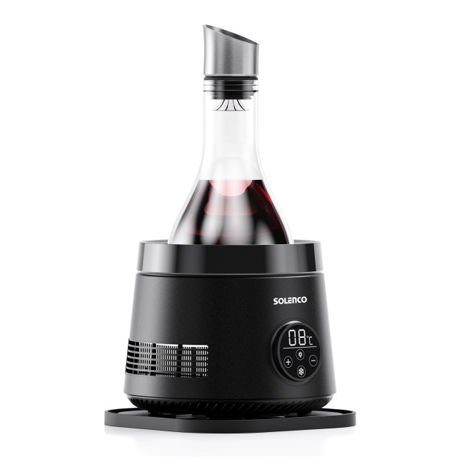 Solenco Life Precision Wine Cooler with Decanter angle