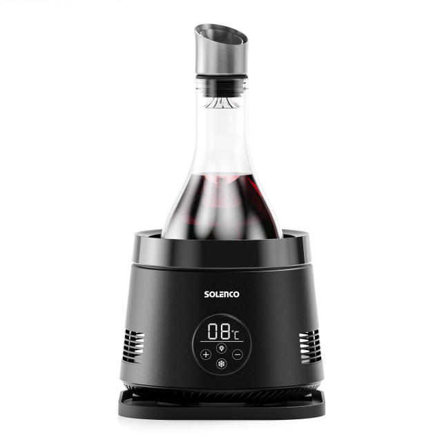 Solenco Life Precision Wine Cooler with Decanter angle