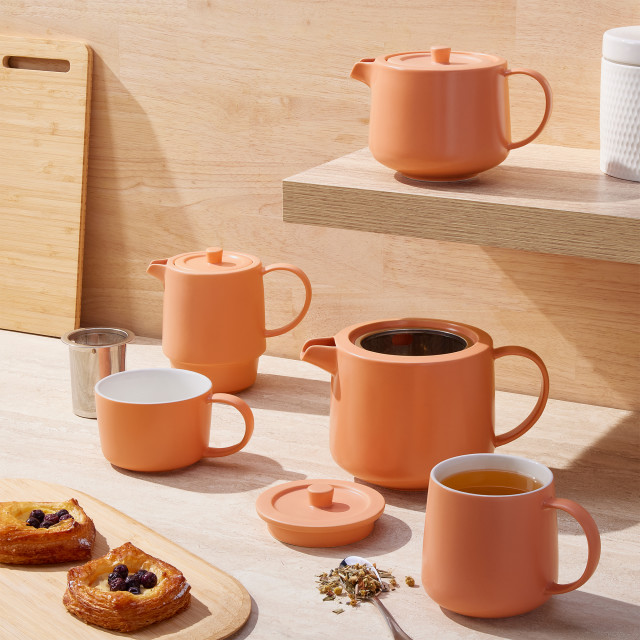 Maxwell & Williams Cafe Life Mug, 420ml - Apricot set on the table