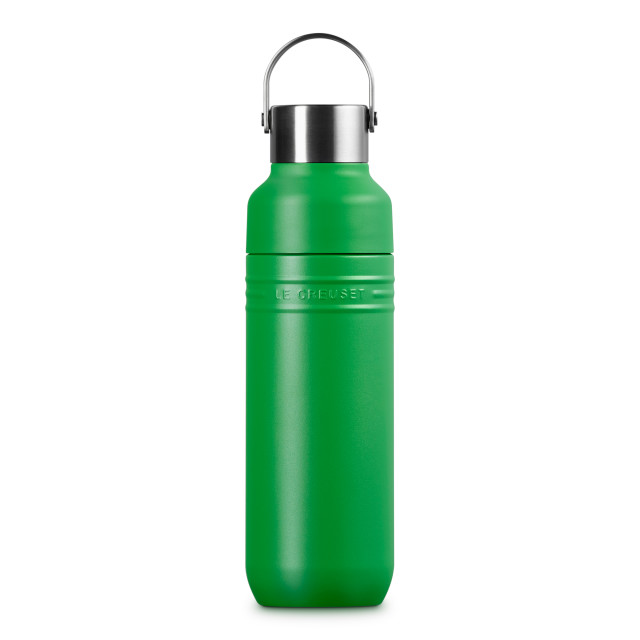 Le Creuset On The Go Vacuum-Insulated Stainless Steel Bottle, 500ml - Bamboo Green angle