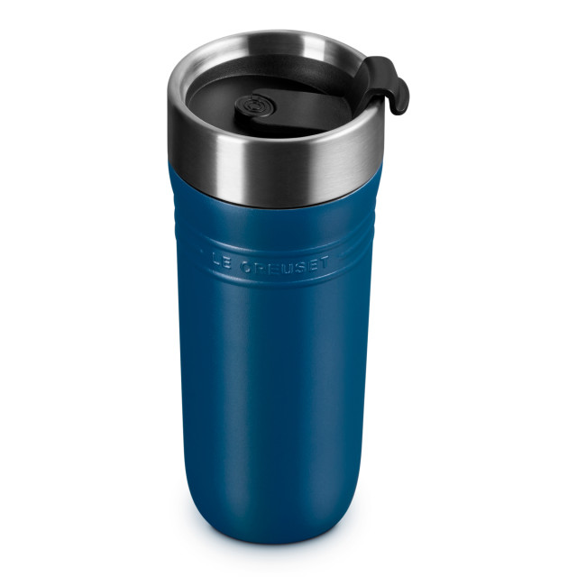 Le Creuset On The Go Vacuum-Insulated Stainless Steel Travel Mug, 350ml - Deep Teal angle