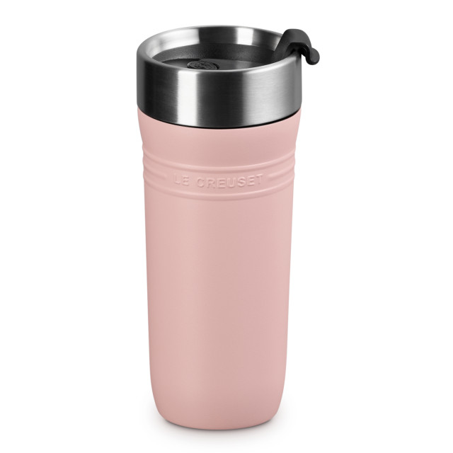 Le Creuset On The Go Vacuum-Insulated Stainless Steel Travel Mug, 350ml - Shell Pink
