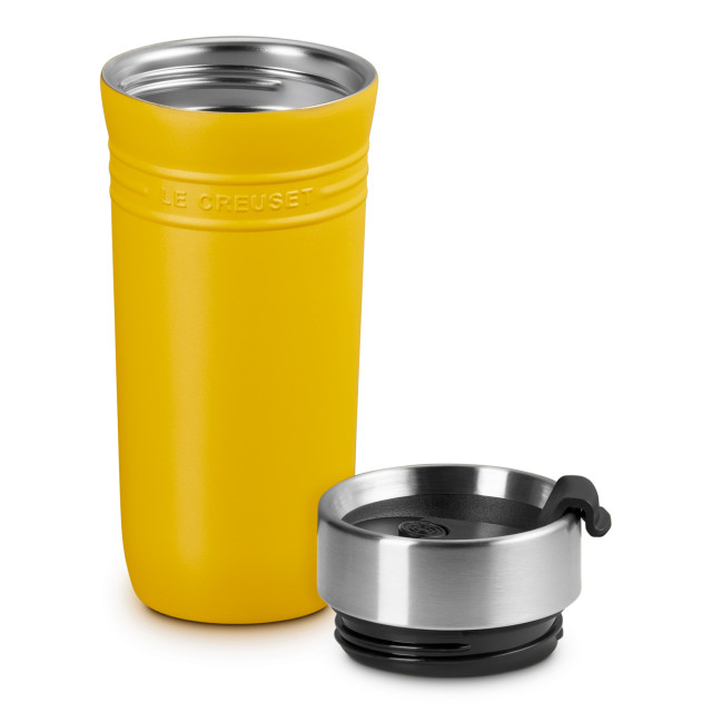 Le Creuset On The Go Vacuum-Insulated Stainless Steel Travel Mug, 350ml - Nectar angle