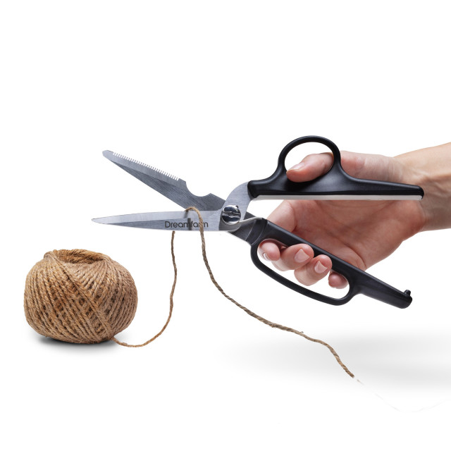 Dreamfarm Bishears 2-in-1 Kitchen Scissors cutting a rope