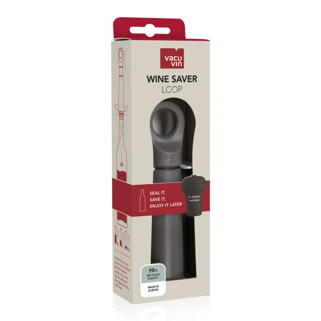 Vacu Vin Wine Saver Loop - Graphite packaging