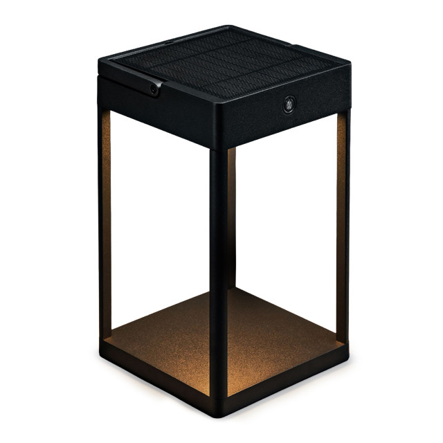 Litehouse Solar Outdoor Lantern with Touch Control-blck