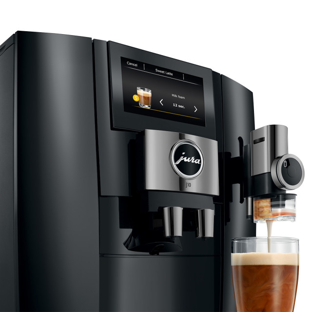 Jura J10 Piano Black Automatic Bean-to-Cup Machine detail