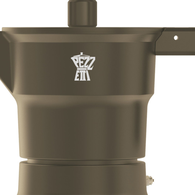 Pezzetti Solid Express Moka Pot, 6 Cups - Brown detail