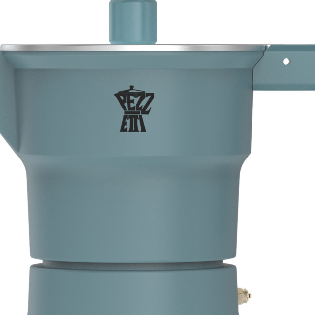 Pezzetti Solid Express Moka Pot, 6 Cups - Blue detail