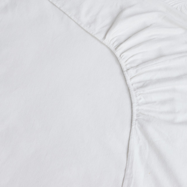 Thread Office White Brushed Cotton Fitted Sheet close up