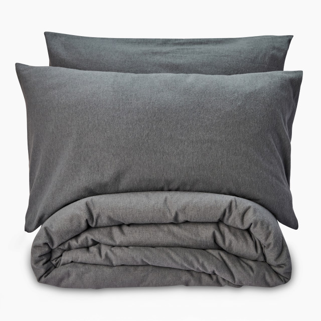 Thread Office Charcoal Brushed Cotton Duvet Cover Set
