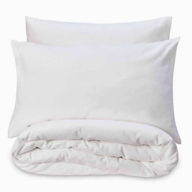 Thread Office White Brushed Cotton Duvet Cover Set