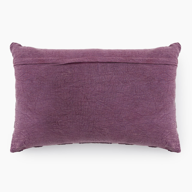 Thread Office Plum Floral Cotton Chenille Jacquard Scatter Cushion with Feather Blend Inner, 40cm x 60cm