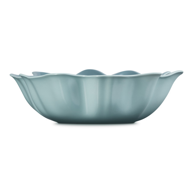 Le Creuset Sea Salt Stoneware Ruffle Serving Bowl, 3.8L angle