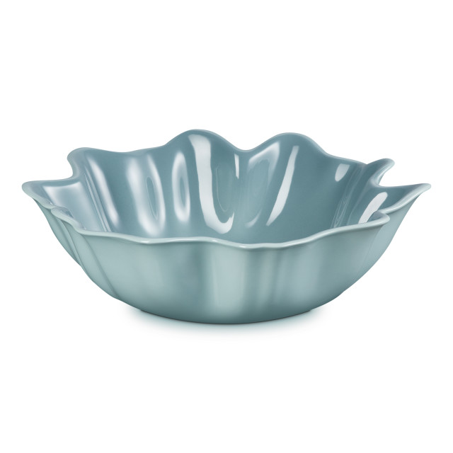 Le Creuset Sea Salt Stoneware Ruffle Serving Bowl, 3.8L angle