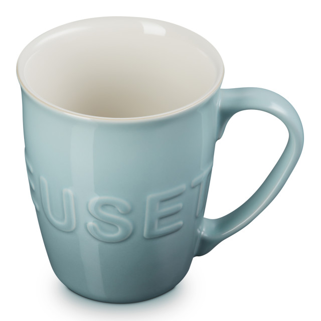 Le Creuset Sea Salt Stoneware Extra Large Logo Mug, 580ml angle