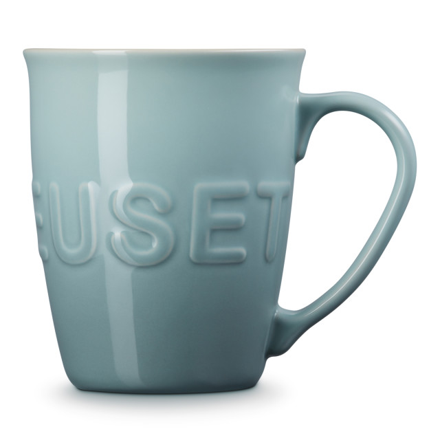 Le Creuset Sea Salt Stoneware Extra Large Logo Mug, 580ml angle